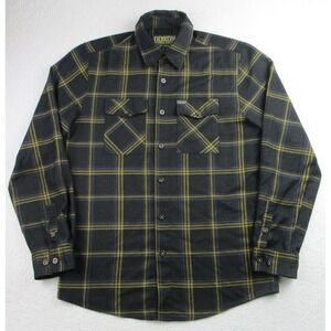 Dixxon Flannel Co 4WP Shirt Mens Medium Black Gray Gold Plaid Biker Motorcycle M